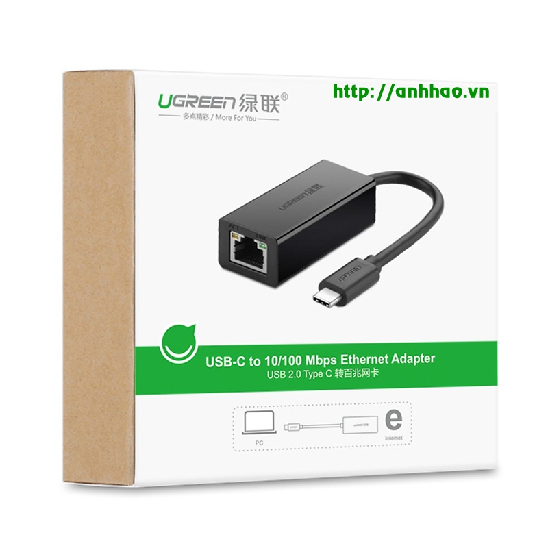 Cáp chuyển đổi USB type C to Lan Ugreen 30287 chính hãng